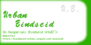urban bindseid business card